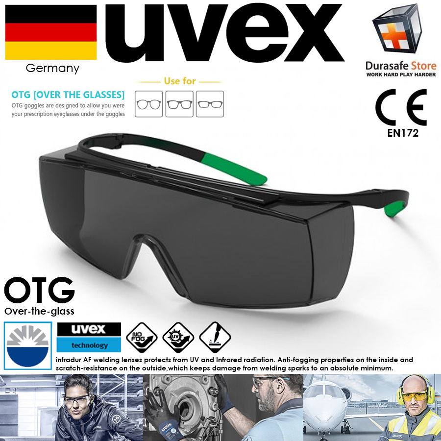 UVEX 9169545 Super Over The Glass OTG Welding Safety Spectacle Black