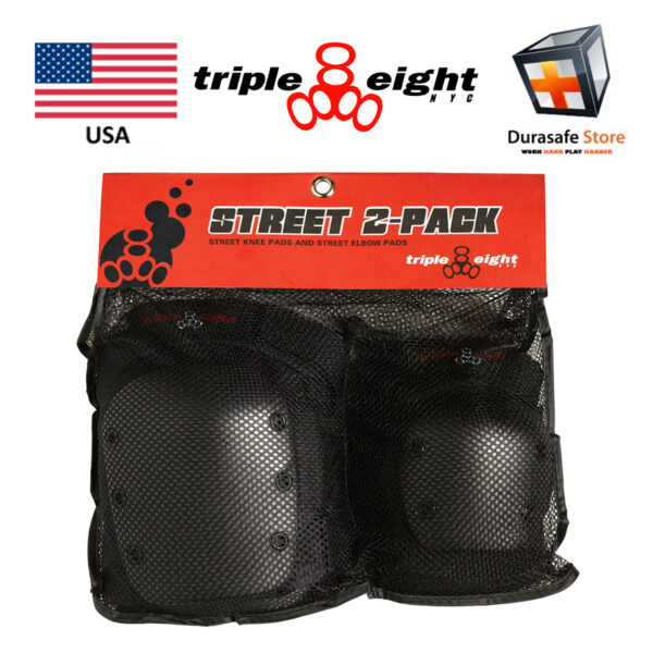 TRIPLE 8 Street 2-Pack Knee and Elbow Pad, Size Junior,S,M,L
