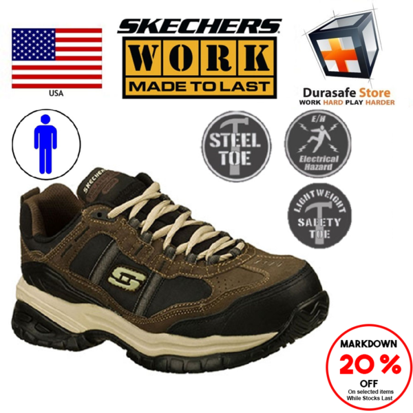 steel toe skechers work shoes