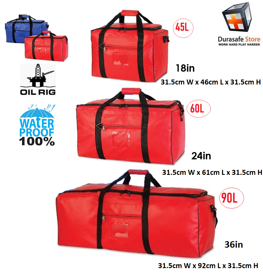 Offshore Holdall Bag 100% Waterproof, Red/Blue, 45L,60L,90L