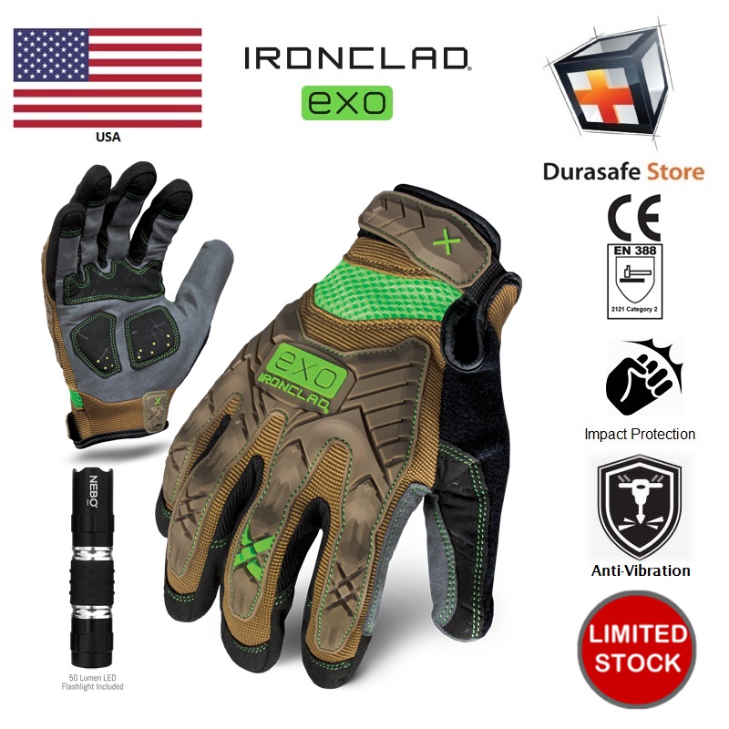 Ironclad Size S Mechanics Gloves,EXOT-PBLK-22-S