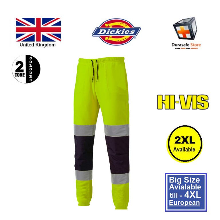 DICKIES SA2008 Hi Vis Joggers, Yellow/Navy - Durasafe Shop