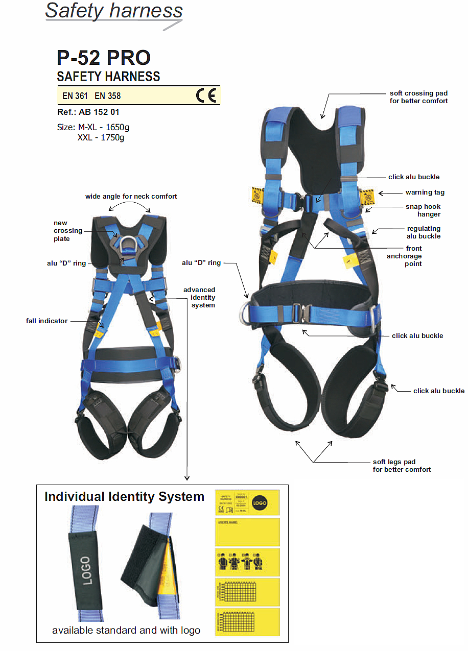 PROTEKT P-52 Pro Safety Harness Size M-XL - Durasafe Shop