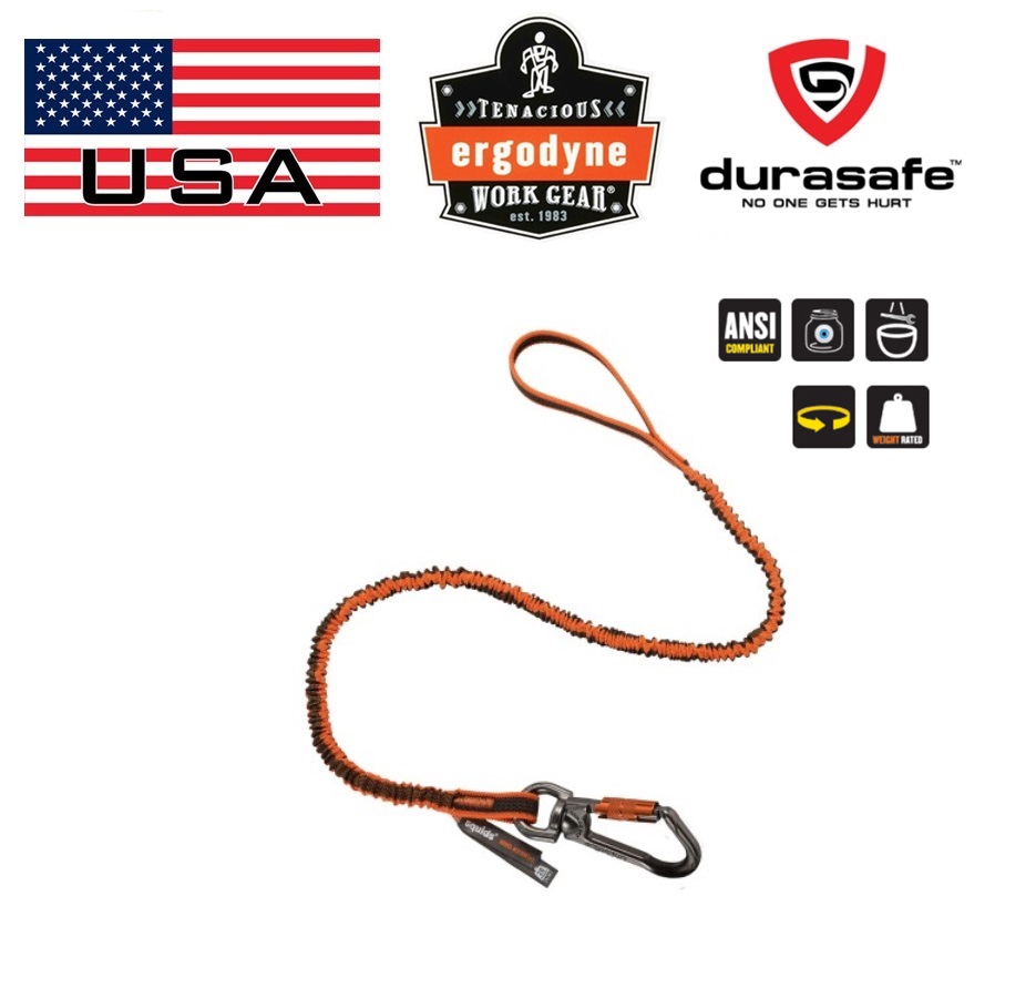 ERGODYNE Squids® 3109F(x) Dbl-Locking Single Carabiner Tool Lanyard ...