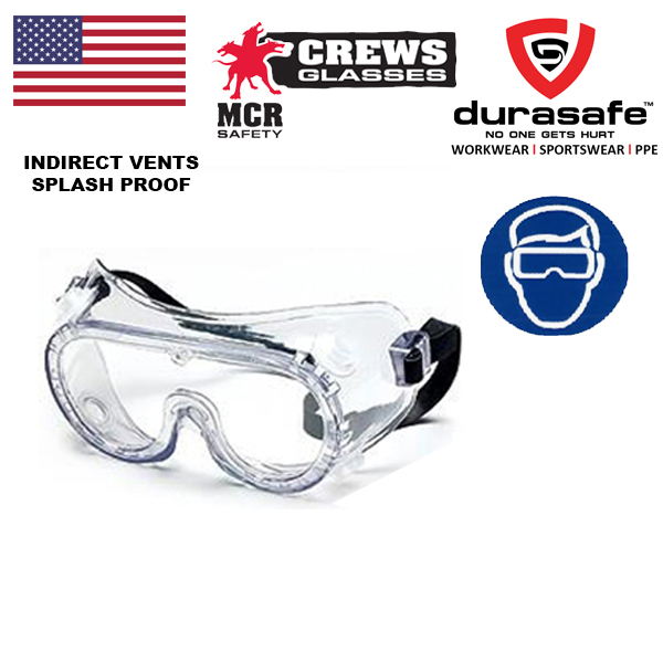 indirectly vented safety goggles