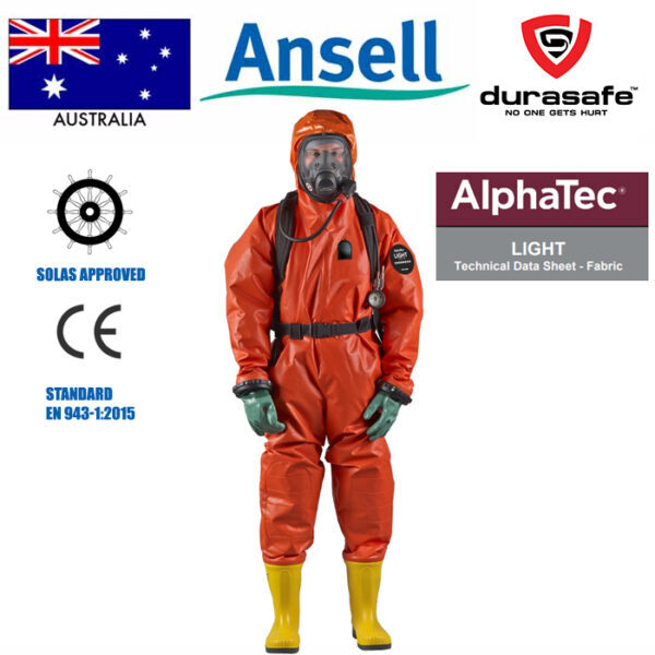 Ansell Chemical- and Flame-Resistant Coveralls, Quantity: Each of